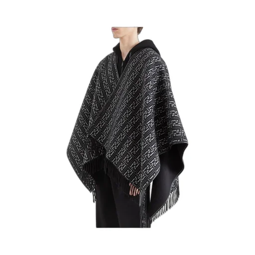 Black Wool Poncho