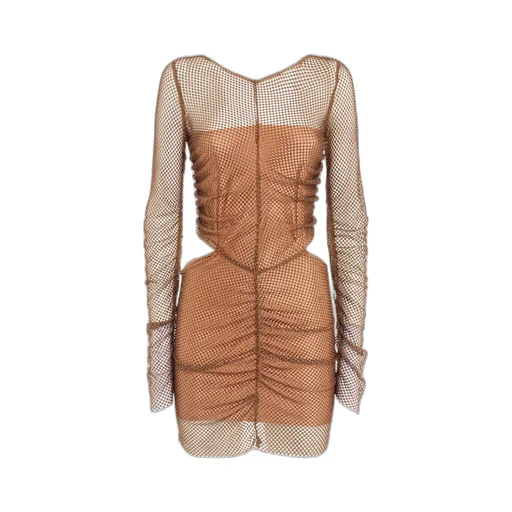 Rhinestone-Embellished Cut-Out Minidress