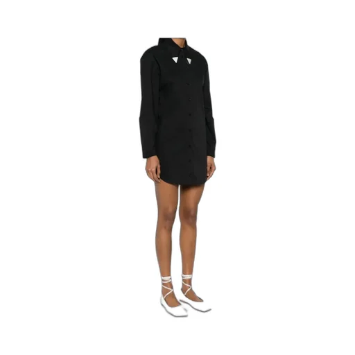 Rhinestone-Embellished Poplin Mini Dress