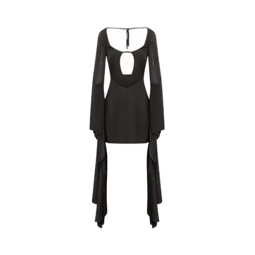 Cut Out Draped Sleeves Mini Dress