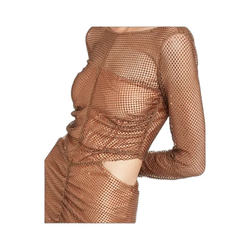 Rhinestone-Embellished Cut-Out Minidress