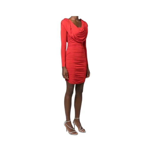 Cowl-Neck Ruched Minidress