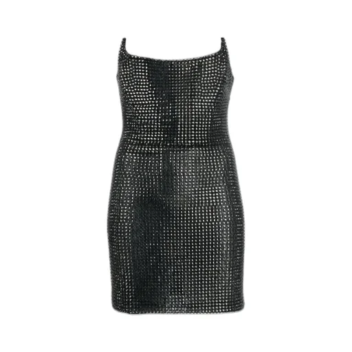 Off-Shoulder Stud-Embellished Minidress
