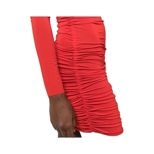 Cowl-Neck Ruched Minidress
