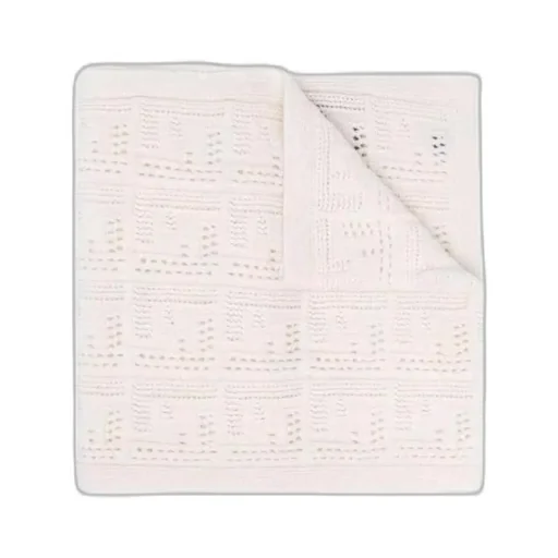 Logo Pointelle-Knit Scarf