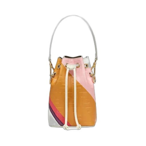 Leather Bag With Multicolour Print