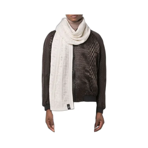 Logo Pointelle-Knit Scarf