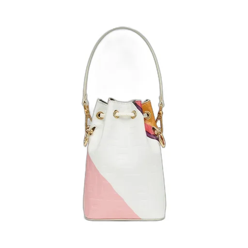 Leather Bag With Multicolour Print