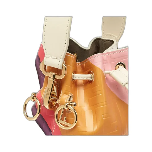 Leather Bag With Multicolour Print