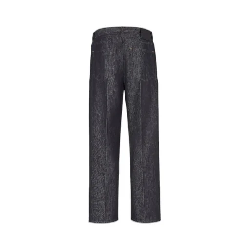 Straight-Leg Logo Patch Long Jeans