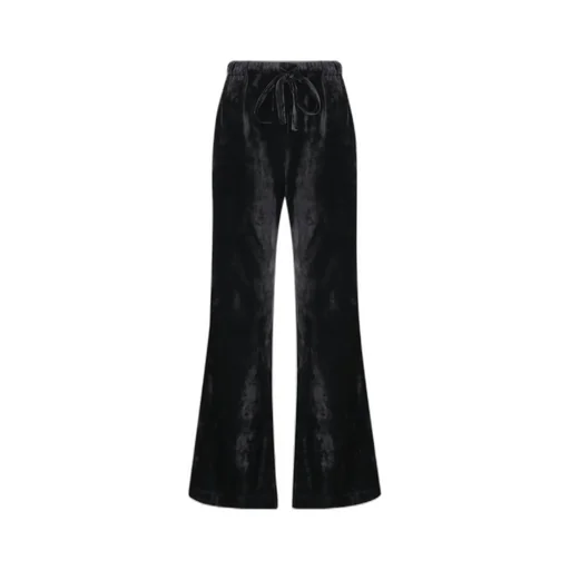 Wide-Leg Drawstring Velvet Pants