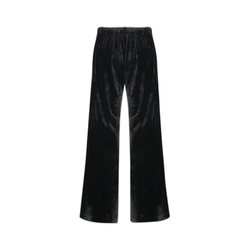 Wide-Leg Drawstring Velvet Pants