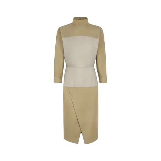 Stand Up Collar Midi Dress