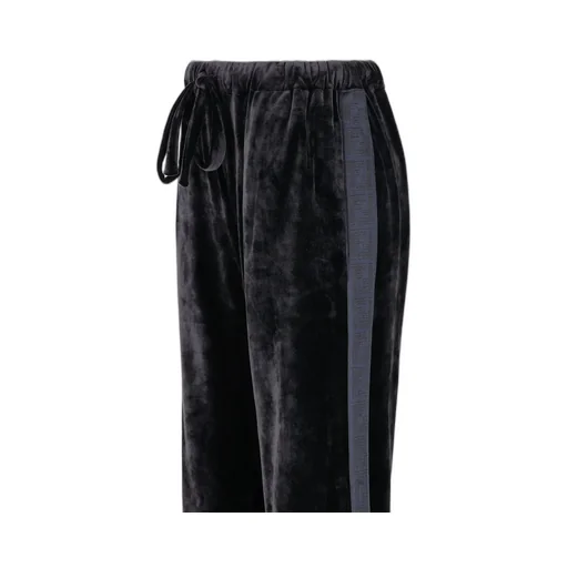 Wide-Leg Drawstring Velvet Pants