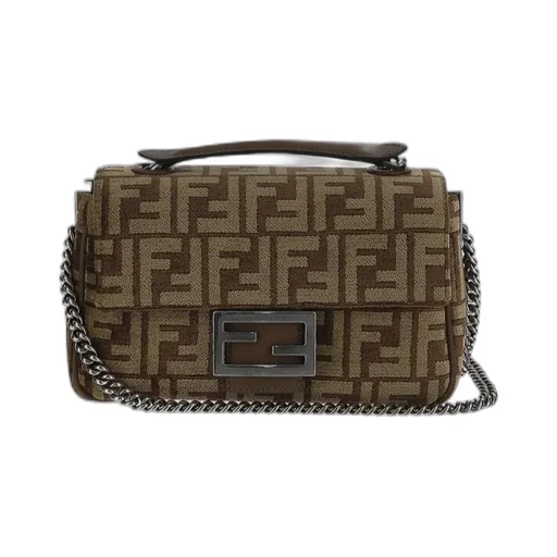 Baguette Monogram Jacquard Midi Shoulder Bag