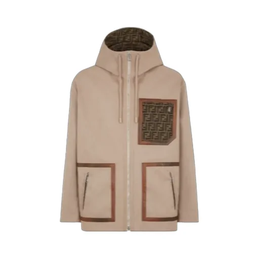 Ff Jacquard Hooded Short Parka