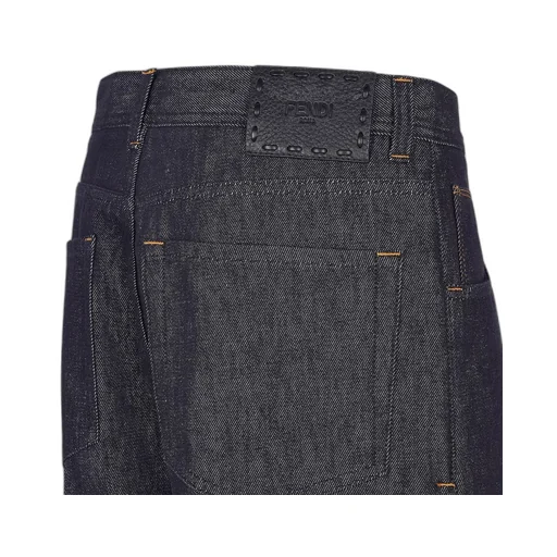 Straight-Leg Logo Patch Long Jeans