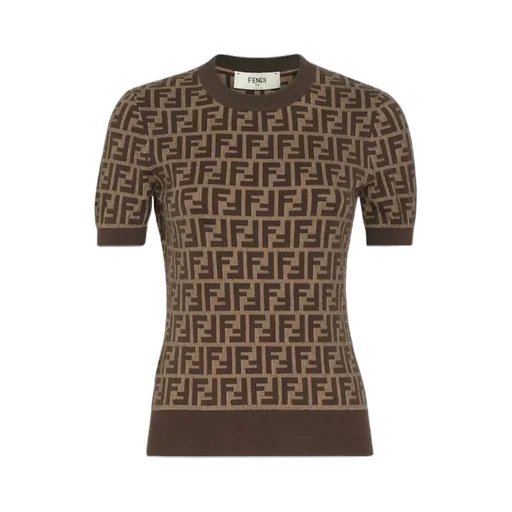 Ff Jacquard Short Sleeved Crewneck Jumper