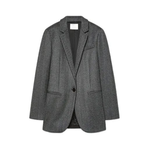 Wool Jacket With Chevron Patterning