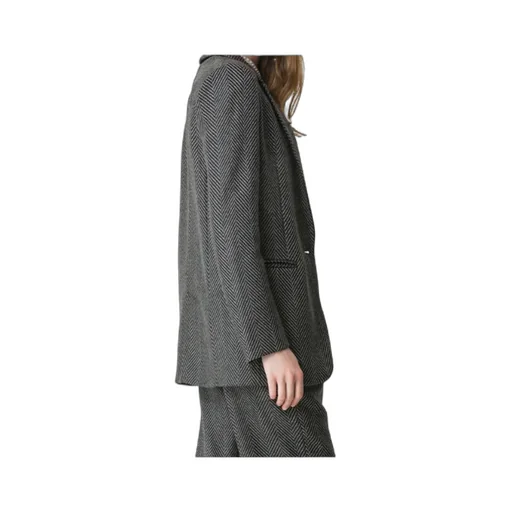 Wool Jacket With Chevron Patterning