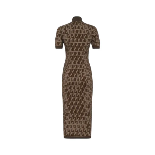 Ff Motif Knitted Midi Dress