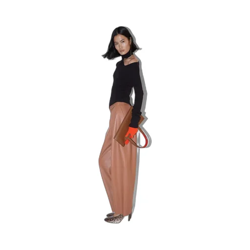 Stitch Detailed Wide-Leg Trousers