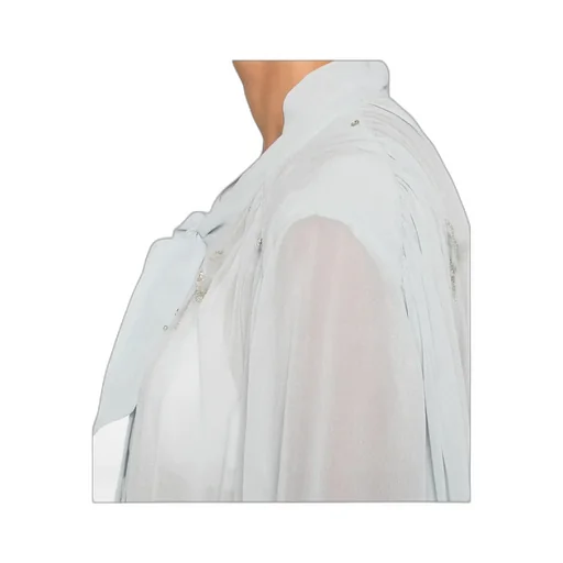 Crystal-Embellished Tie-Neck Shirt
