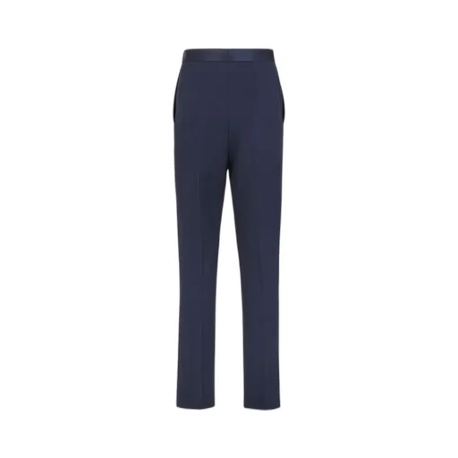Trousers In Navy Blue Cady