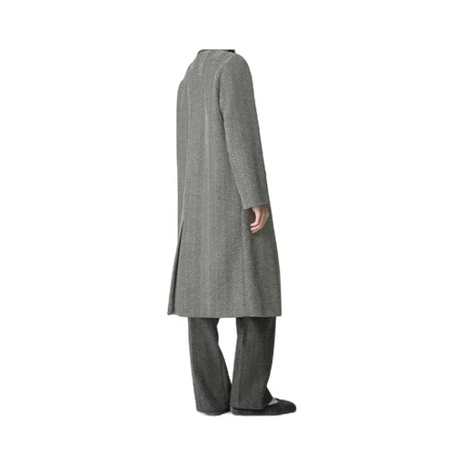Wool Coat With Chevron Patterning