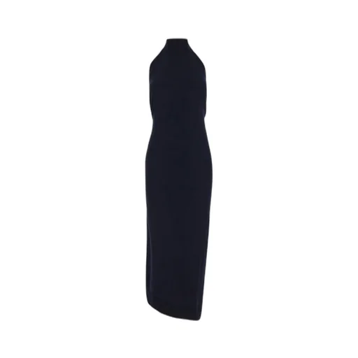 Open Back Asymmetric Knitted Maxi Dress