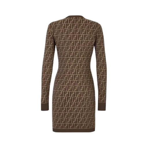 Monogrammed Long-Sleeve Dress