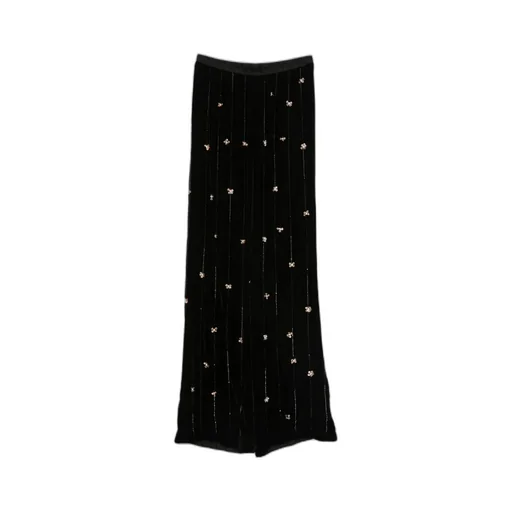 Embellished Wide-Leg Pants