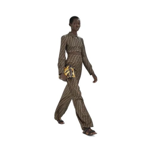 Allover Ff Printed Straight-Leg Pants