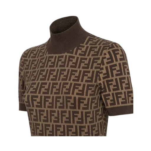 Ff Motif Knitted Midi Dress