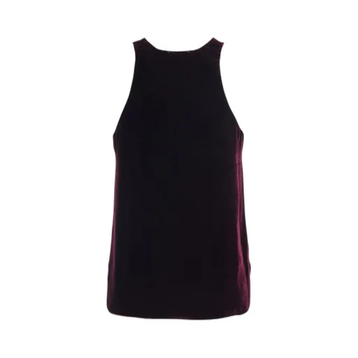 Sleeveless V-Neck Velvet Top