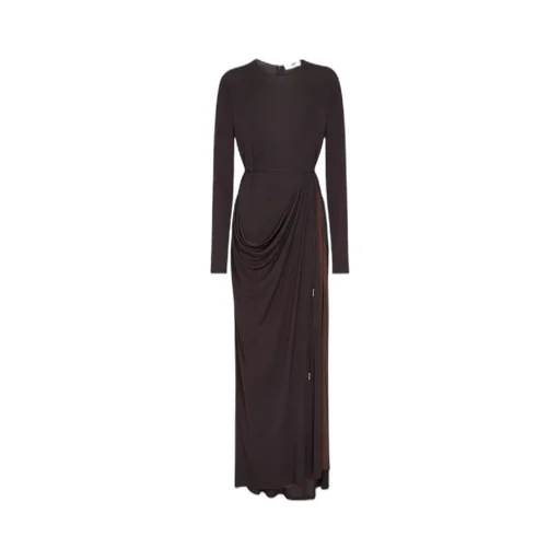 Front-Panel Long Sleeved Maxi Dress