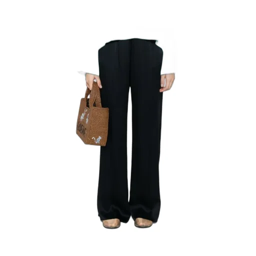 Satin Straight-Leg Trousers