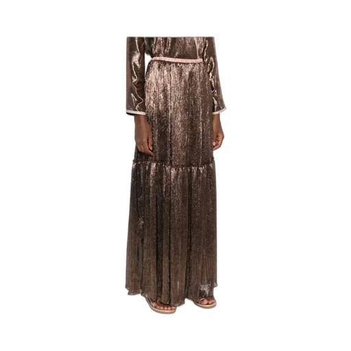 Tiered Lamé Skirt