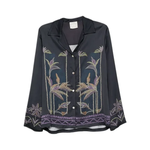 Embroidered Button-Up Top