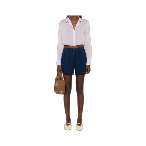 Belt-Loop Denim Shorts