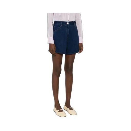 Belt-Loop Denim Shorts