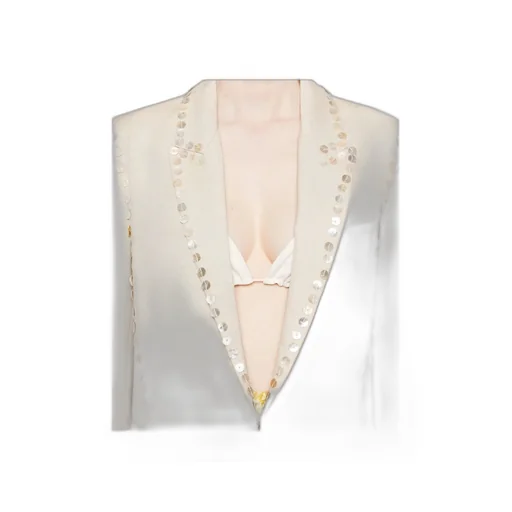 Button-Embellished Blazer