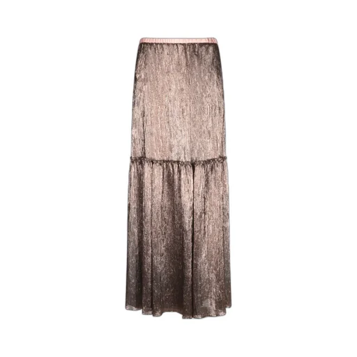 Tiered Lamé Skirt