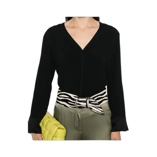 V-Neck Slit-Hem Sweater