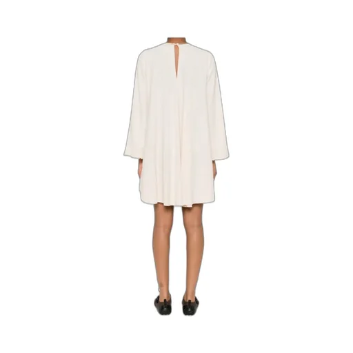 Scallop-Trimmed Round-Neck Mini Dress