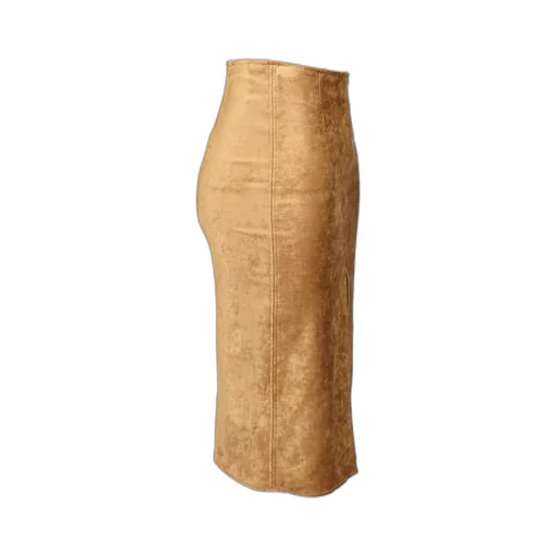 Stretch Velvet Pencil Skirt