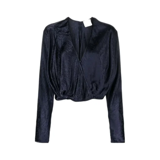 Long-Sleeved V-Neck Blouse