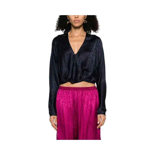 Long-Sleeved V-Neck Blouse