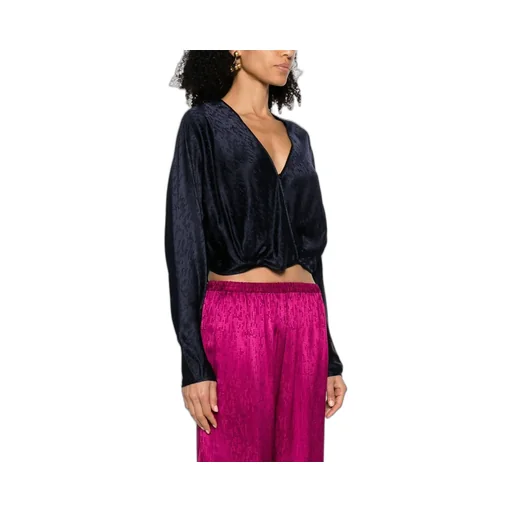 Long-Sleeved V-Neck Blouse