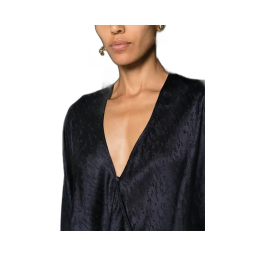 Long-Sleeved V-Neck Blouse